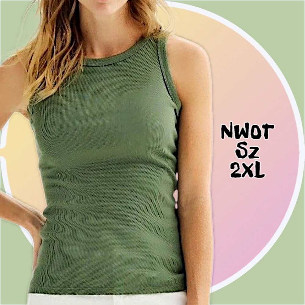 3/$25 NWOT Black Ribbed Crewneck Tank Top (PPE) Bundle & Save - Picture 2 of 6